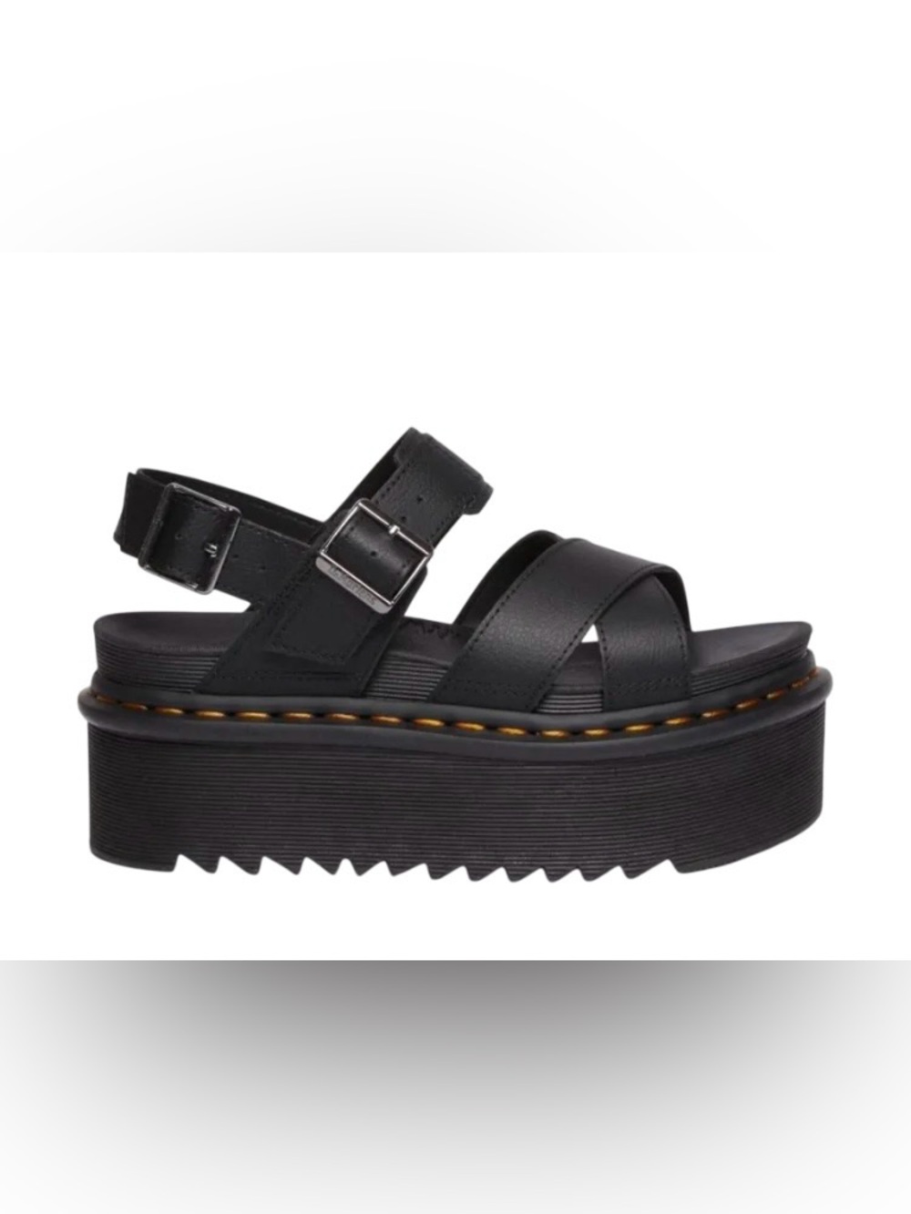 DR MARTENS Voss II Quad Platform Sandal with Buckle Straps. Sz 7. NWT
